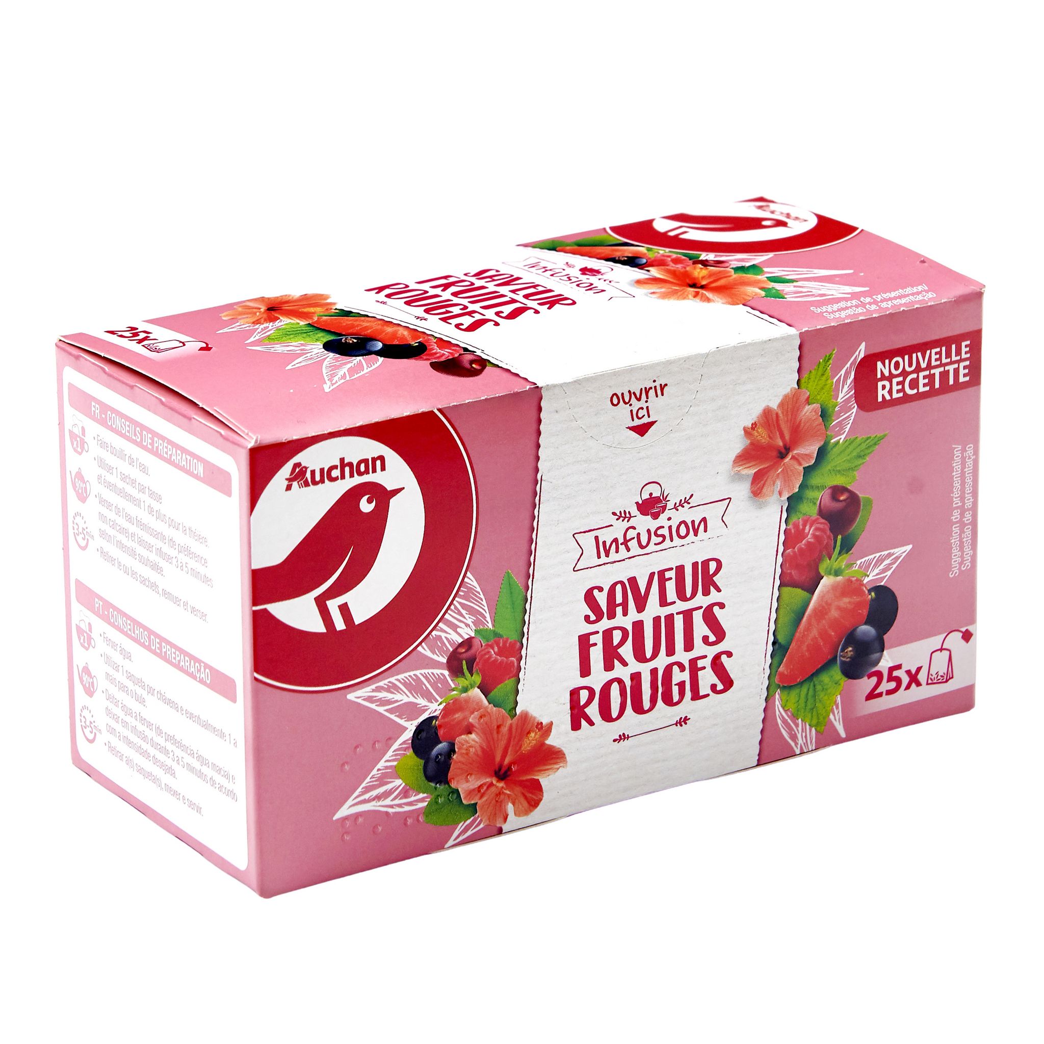Thé Infusion aux fruits rouges Carrefour™ | Boite de 25 sachets