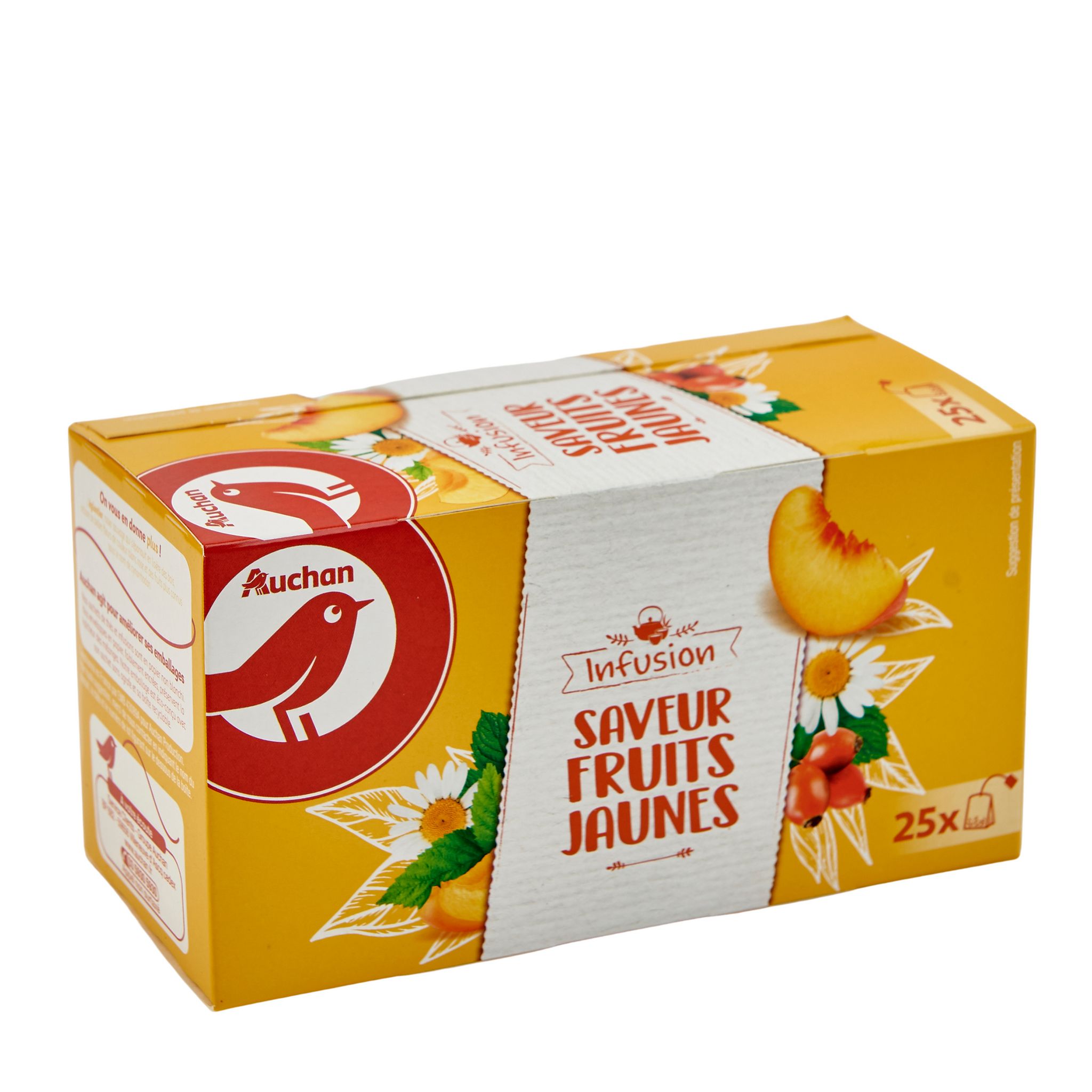 AUCHAN Auchan Infusion détox, fenouil citronnelle écorces de citron 25  sachets 40g 25 sachets 40g pas cher 