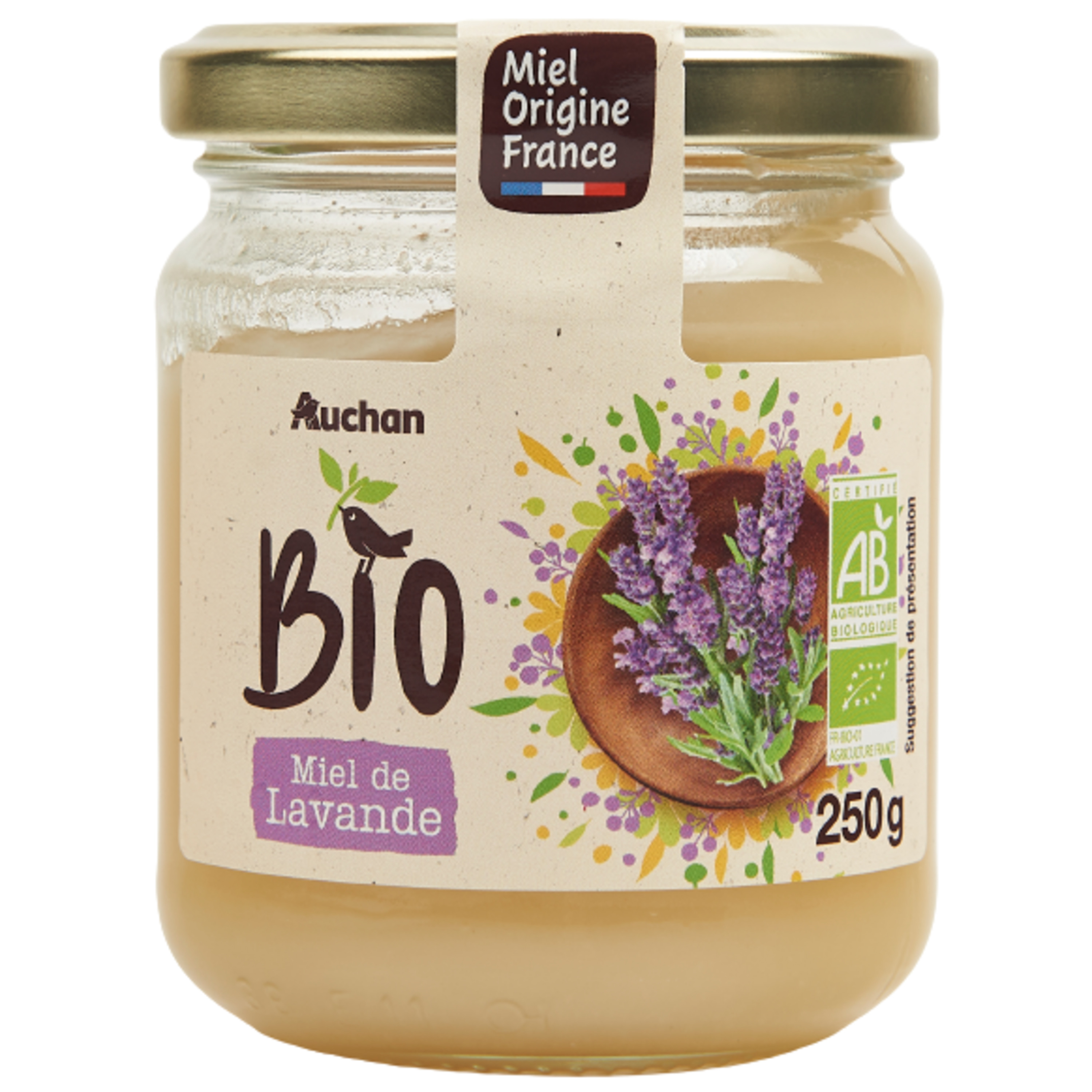 AUCHAN BIO Miel liquide en flacon doseur 250g pas cher 