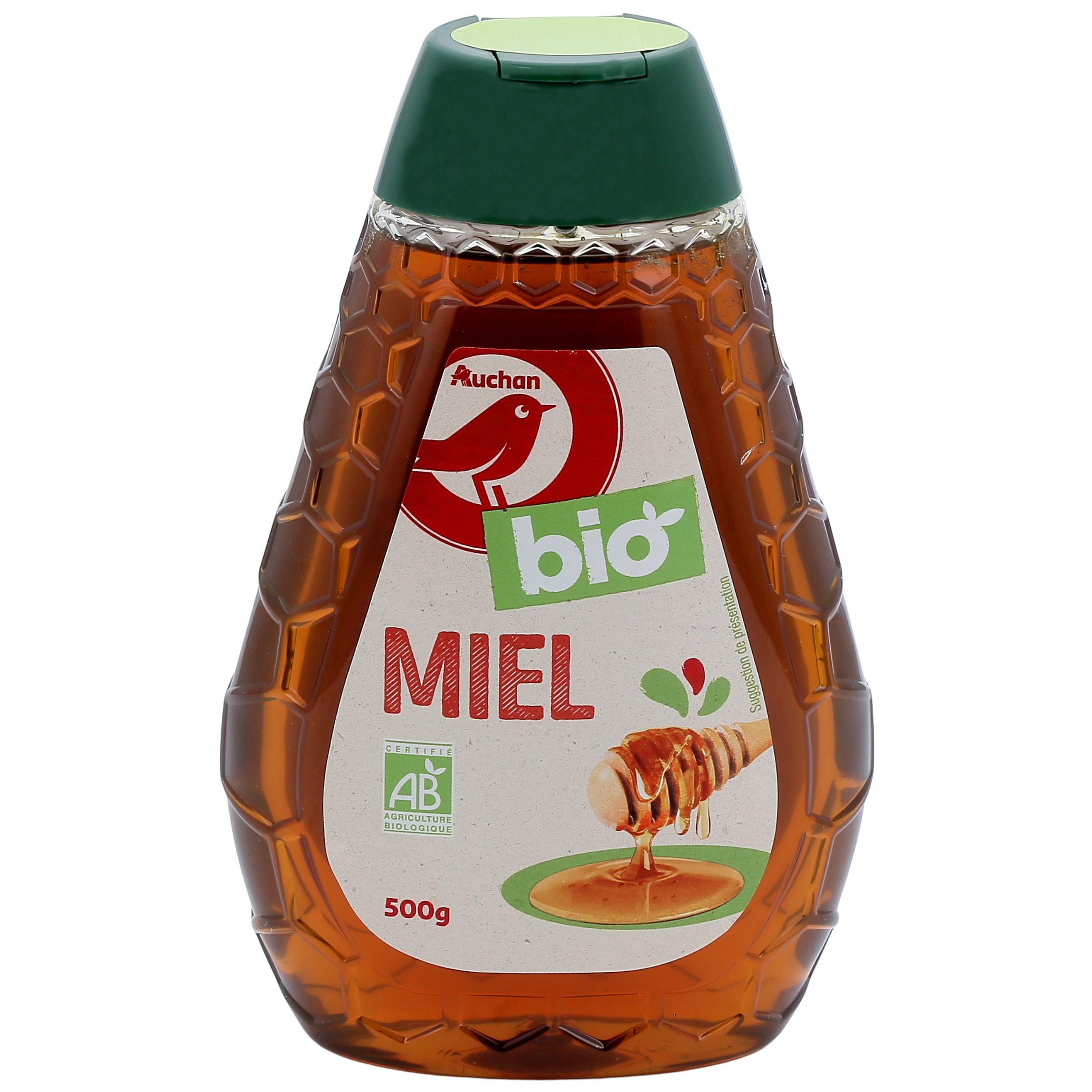 AUCHAN BIO Miel liquide en flacon doseur 250g pas cher 