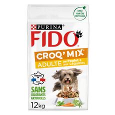 PURINA Fido croq'mix croquettes au poulet et légumes pour chien adulte 12kg