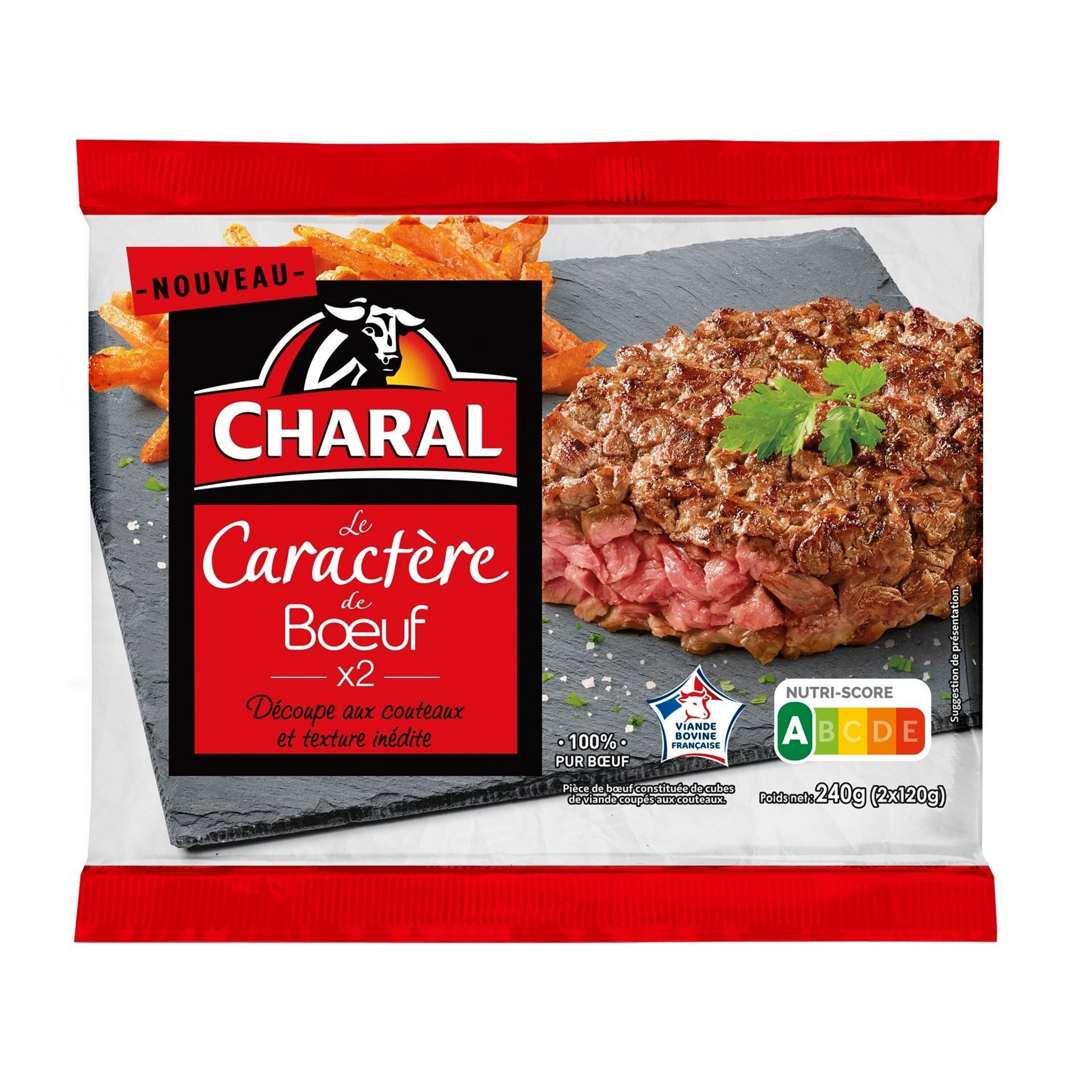 Steak haché 12%, Label rouge, Charal (x 2, 260 g)