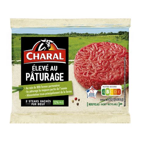 Steak haché 12%, Label rouge, Charal (x 2, 260 g)