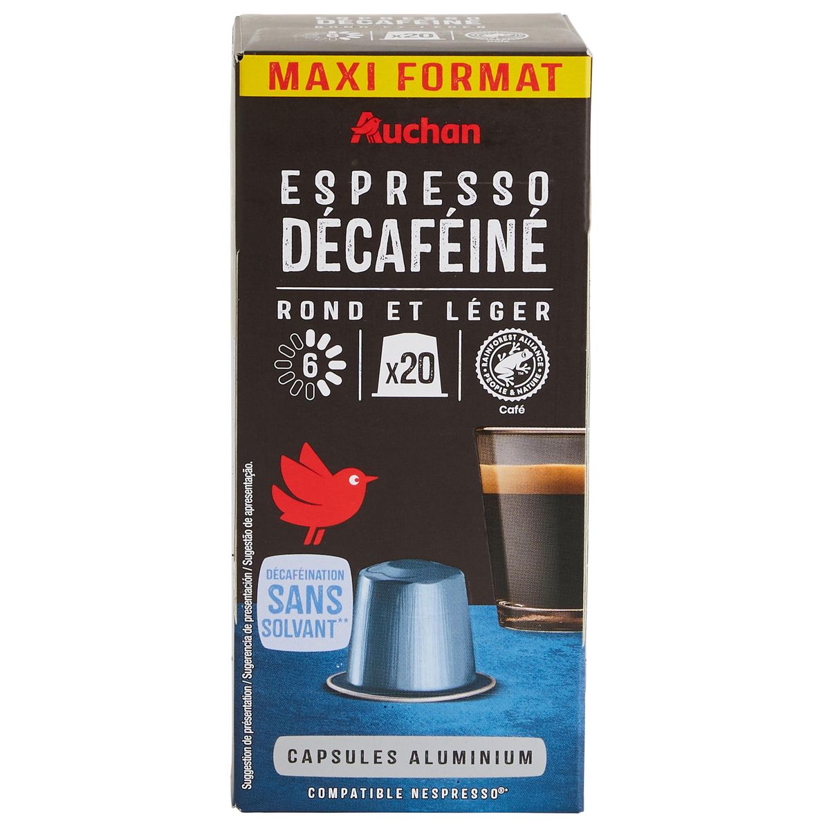 AUCHAN Capsules de café espresso intensité 9 compatibles Dolce