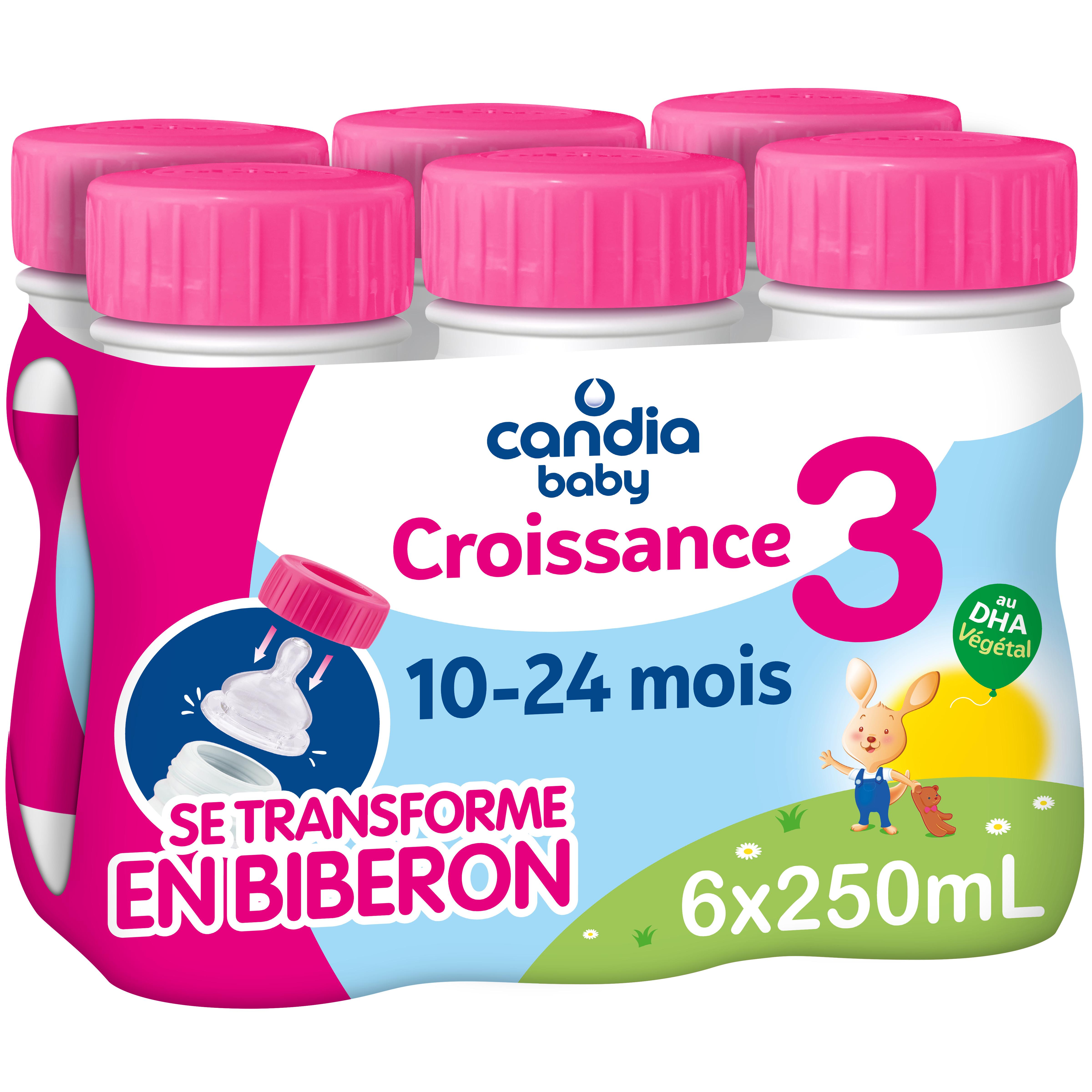 CANDIA Baby 3 lait de croissance liquide dès 12 mois 6x1l pas cher 