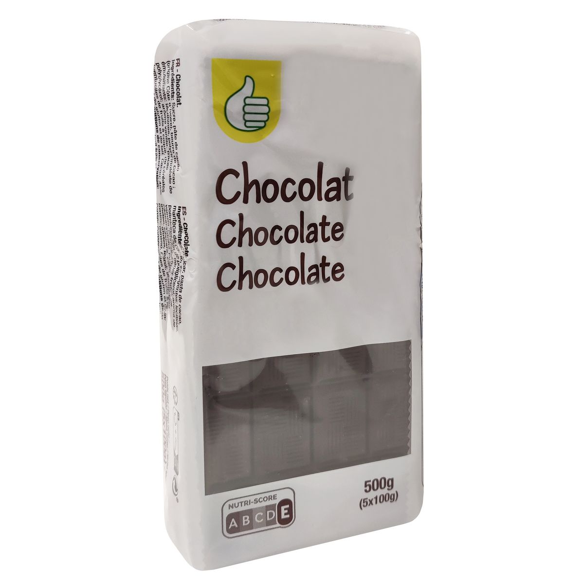 POUCE Tablette de chocolat noir 5 pièces 5x100g