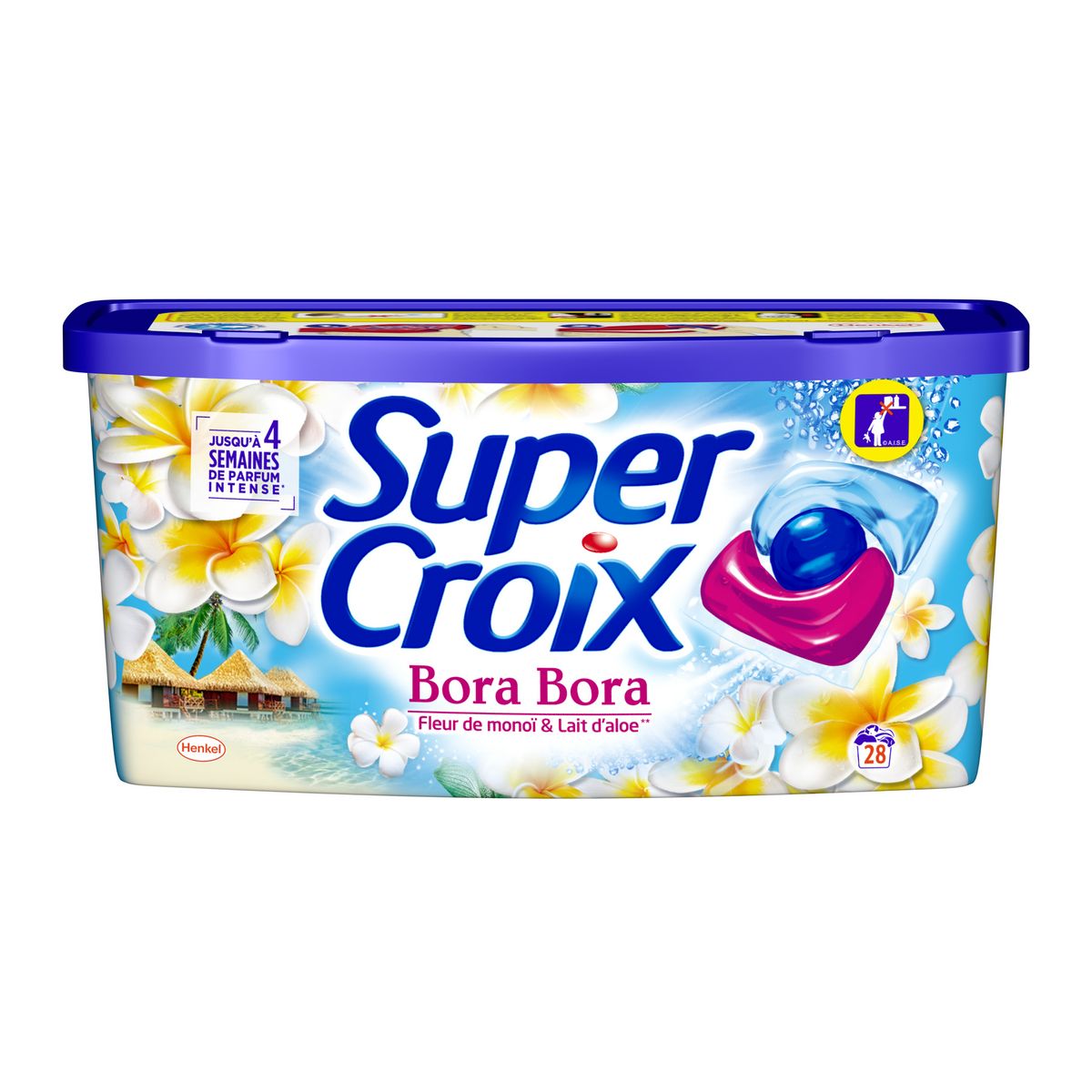 SUPER CROIX Lessive capsules Bora Bora fleurs de monoï et lait d
