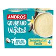 ANDROS Gourmand et Végétal - Dessert semoule au lait de coco et à la vanille de Madagascar 4x100g