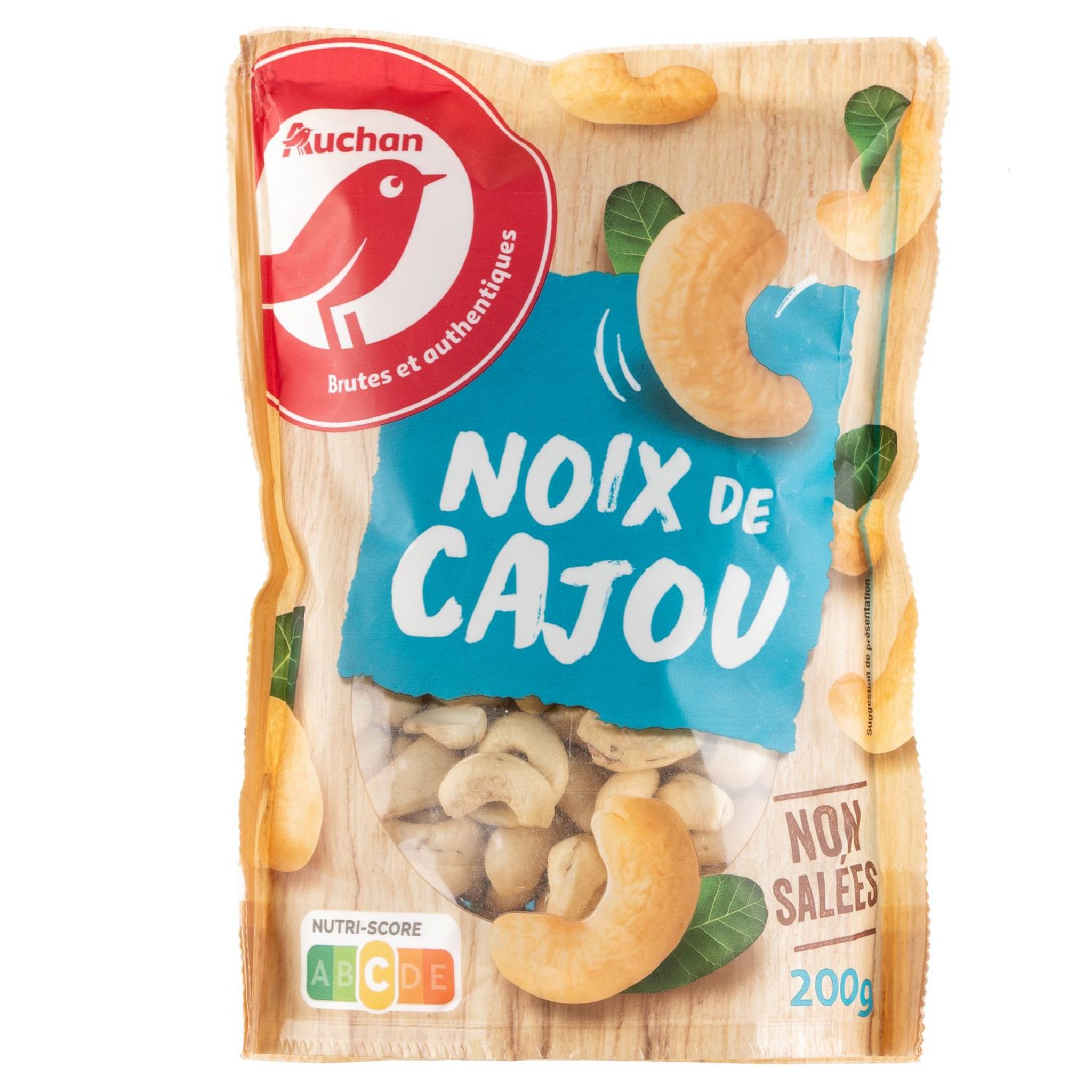 AUCHAN Noix de cajou grillées sans sel ajouté 125g pas cher 