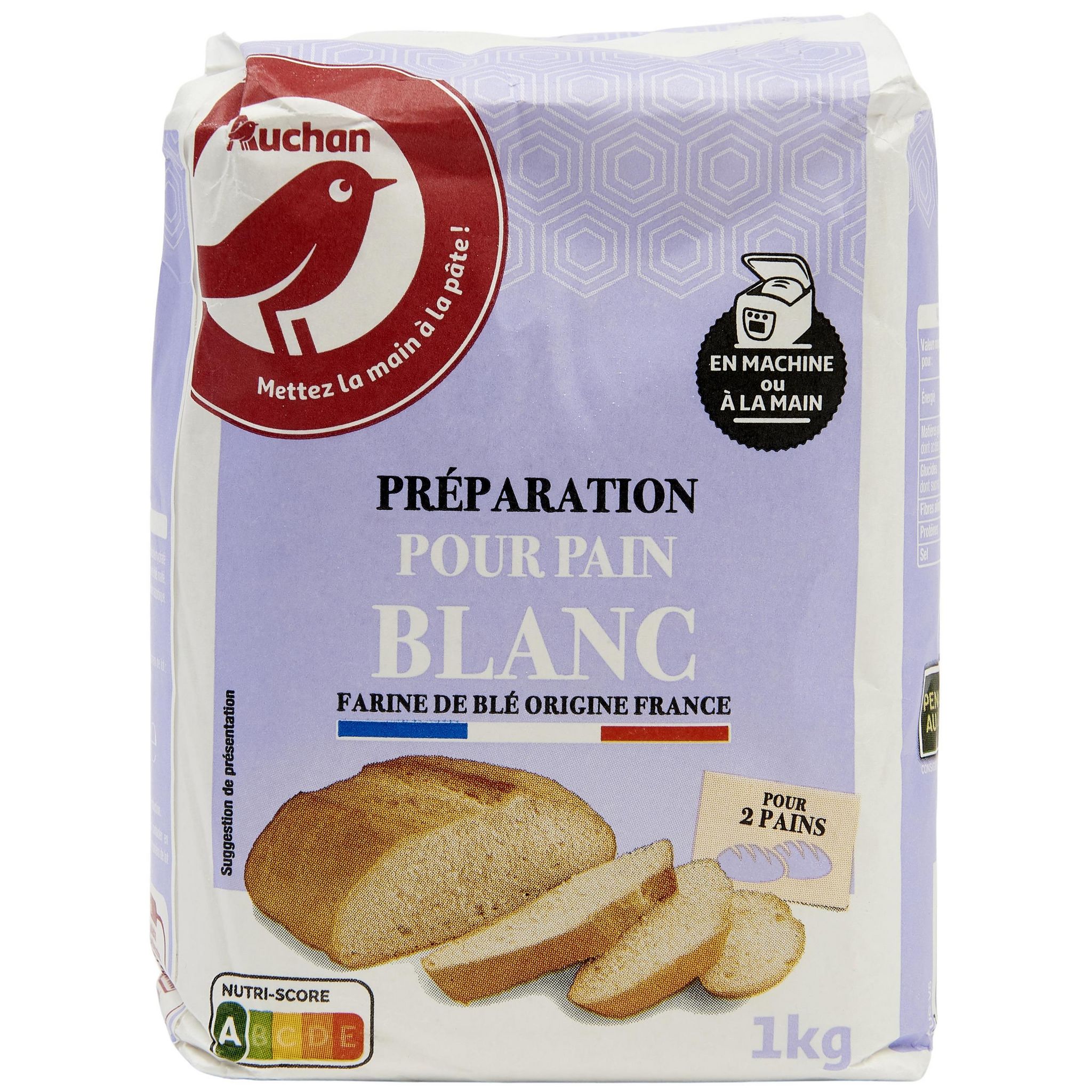 AUCHAN BIO Farine de blé T65 1kg pas cher 