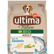 ULTIMA NATURE Croquettes riz avoine saumon et légumes bio pour chien 700g