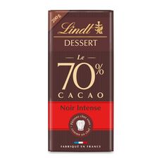 LINDT Tablette de chocolat noir intense 70% cacao pâtissier  200g