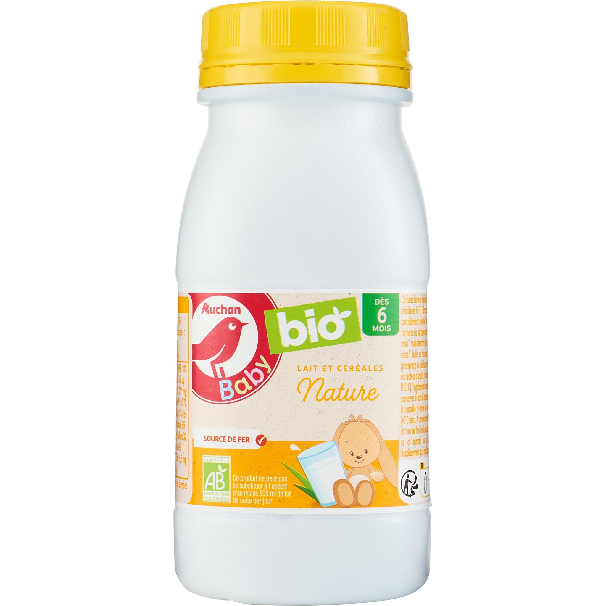 AUCHAN BABY BIO Lait de suite 2ème âge liquide bio dès 10 mois 6x1l pas  cher 