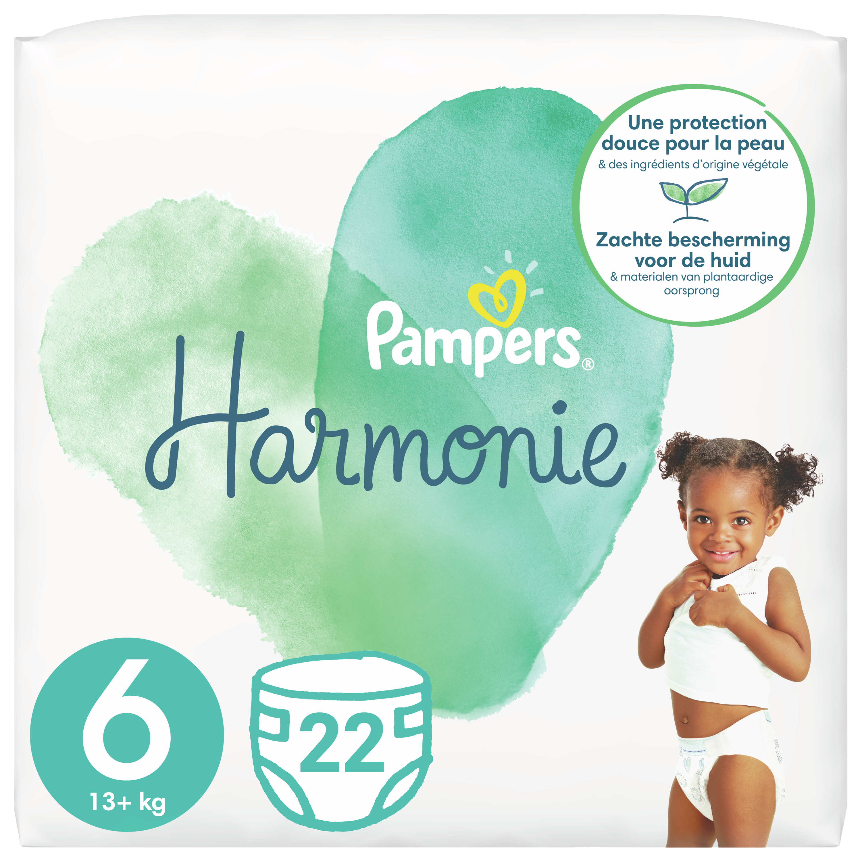 Couches Pampers Harmony - Taille 6 (13+kg) - 58 pièces Geef je kleintje een  optimale bescherming!