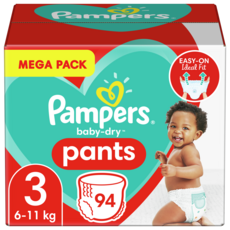 PAMPERS Baby-dry pants couche culotte taille 3 de 6 à 11 kg 94 pièces 