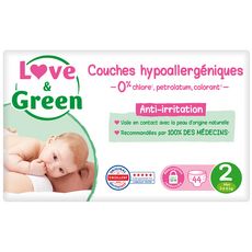 LOVE & GREEN Couches écologiques taille 2 (3-6kg) 44 couches