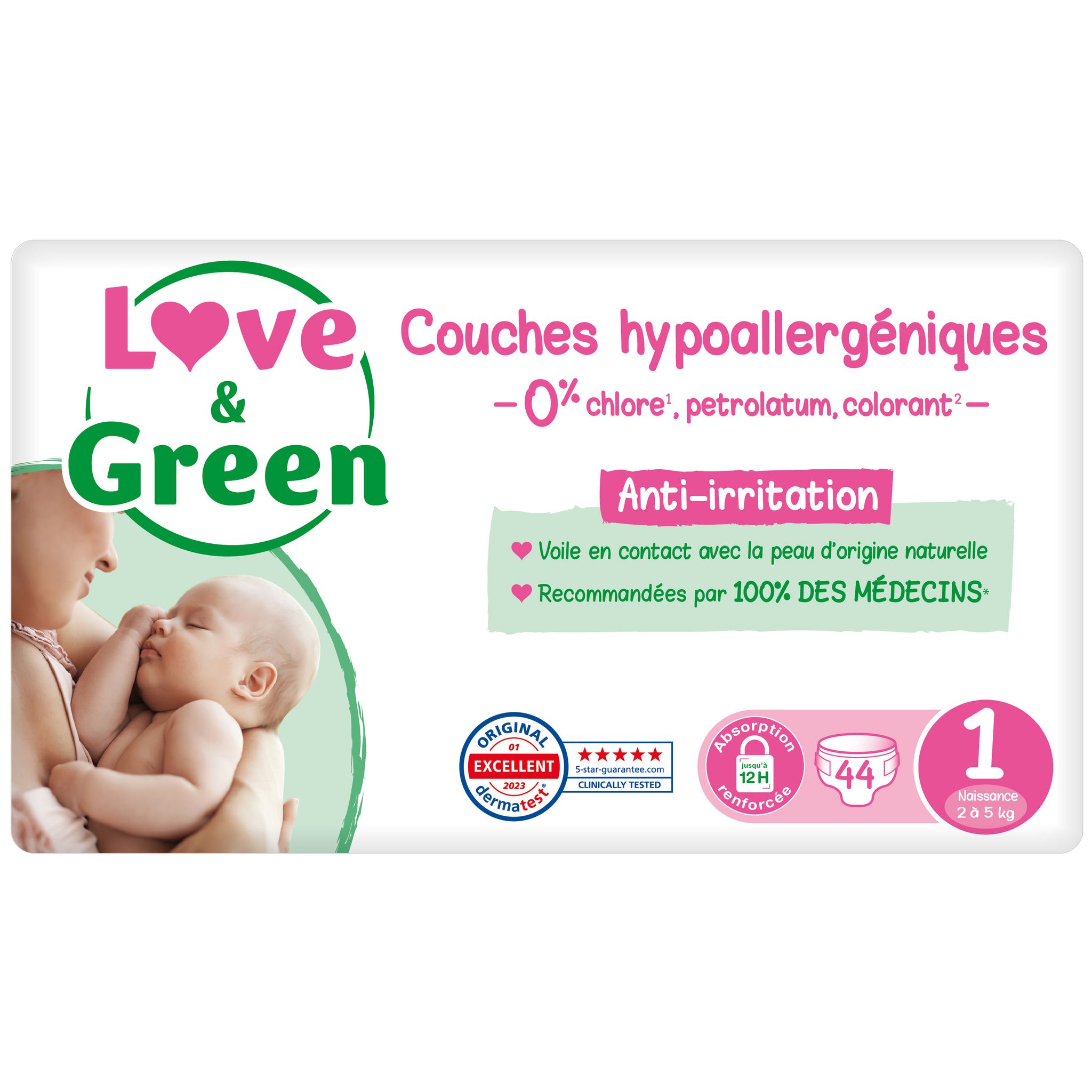 Love And Green Couches bébé taille 2 : 3 - 6Kg naturelle