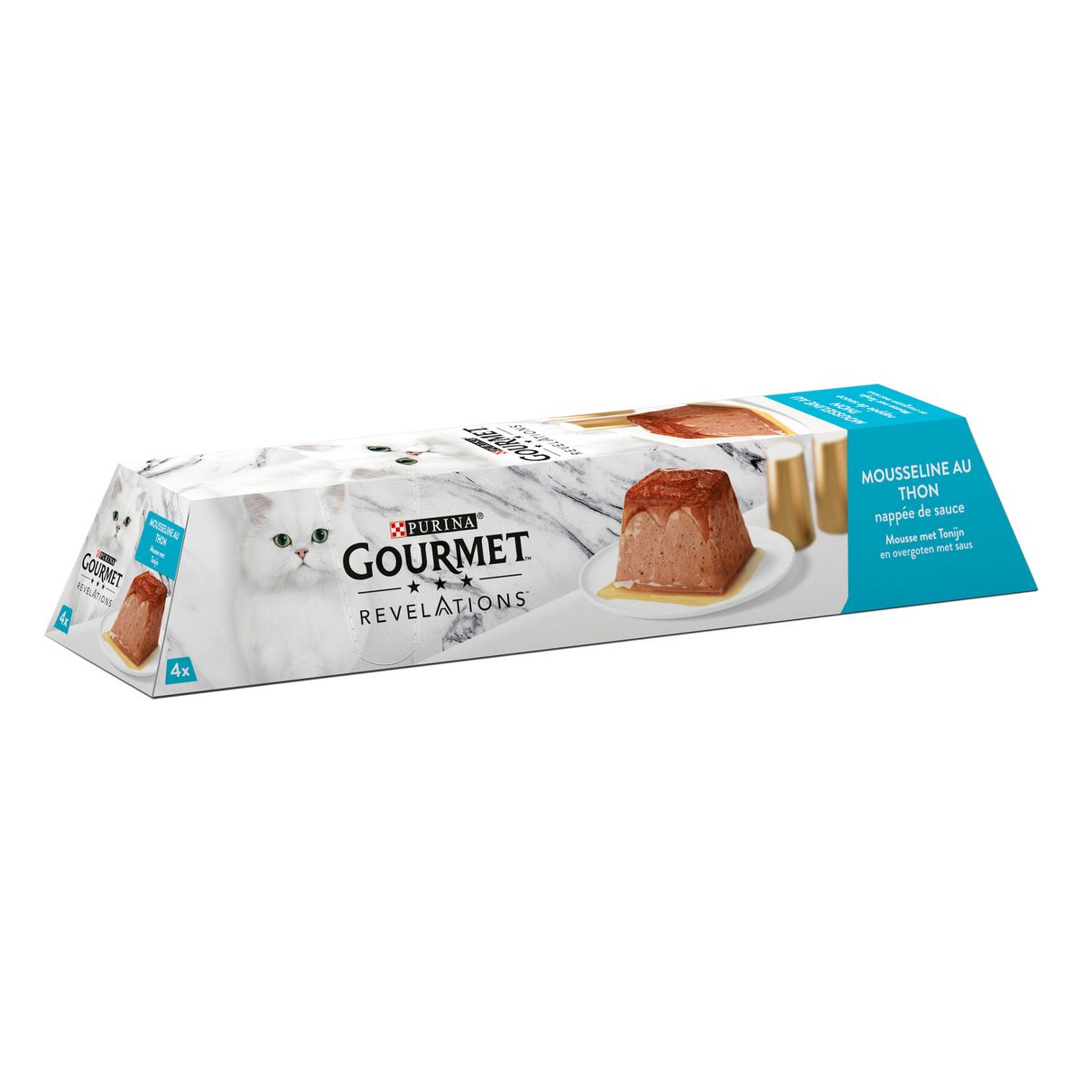 GOURMET Gourmet Révélations Mousseline au thon nappée de sauce pour chat 4x57g