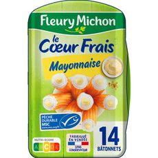 FLEURY MICHON Bâtonnets le cœur frais surimi mayonnaise MSC 14 pièces 224g