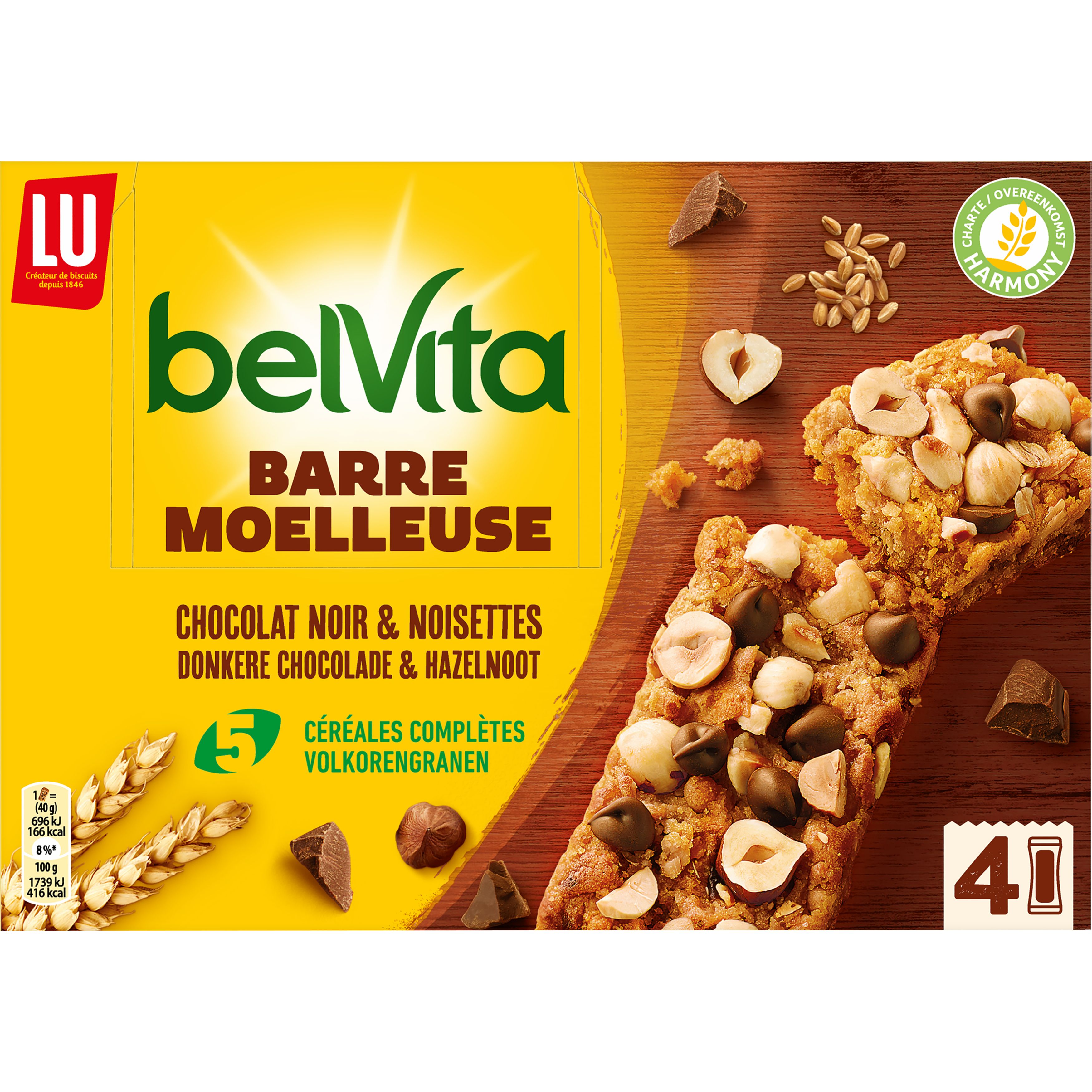 Belvita Petit Déjeuner chocolat Lu x 4 - Étui de 50 g sur