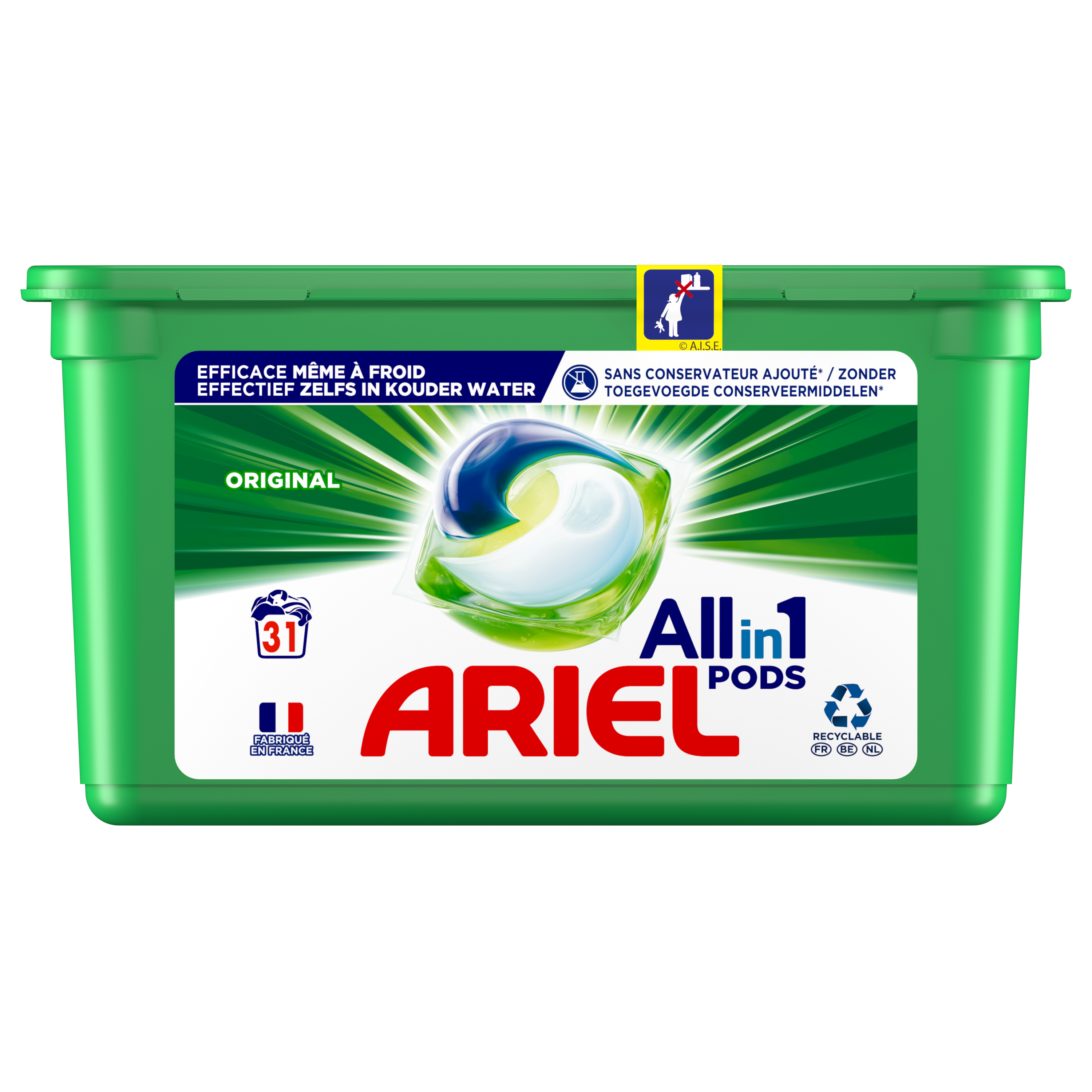 Ariel Pods+ Lessive Capsules, 40 Lavages, Touche de Lenor Unstoppables,  Nettoyage En Profondeur et une fraîcheur longue durée