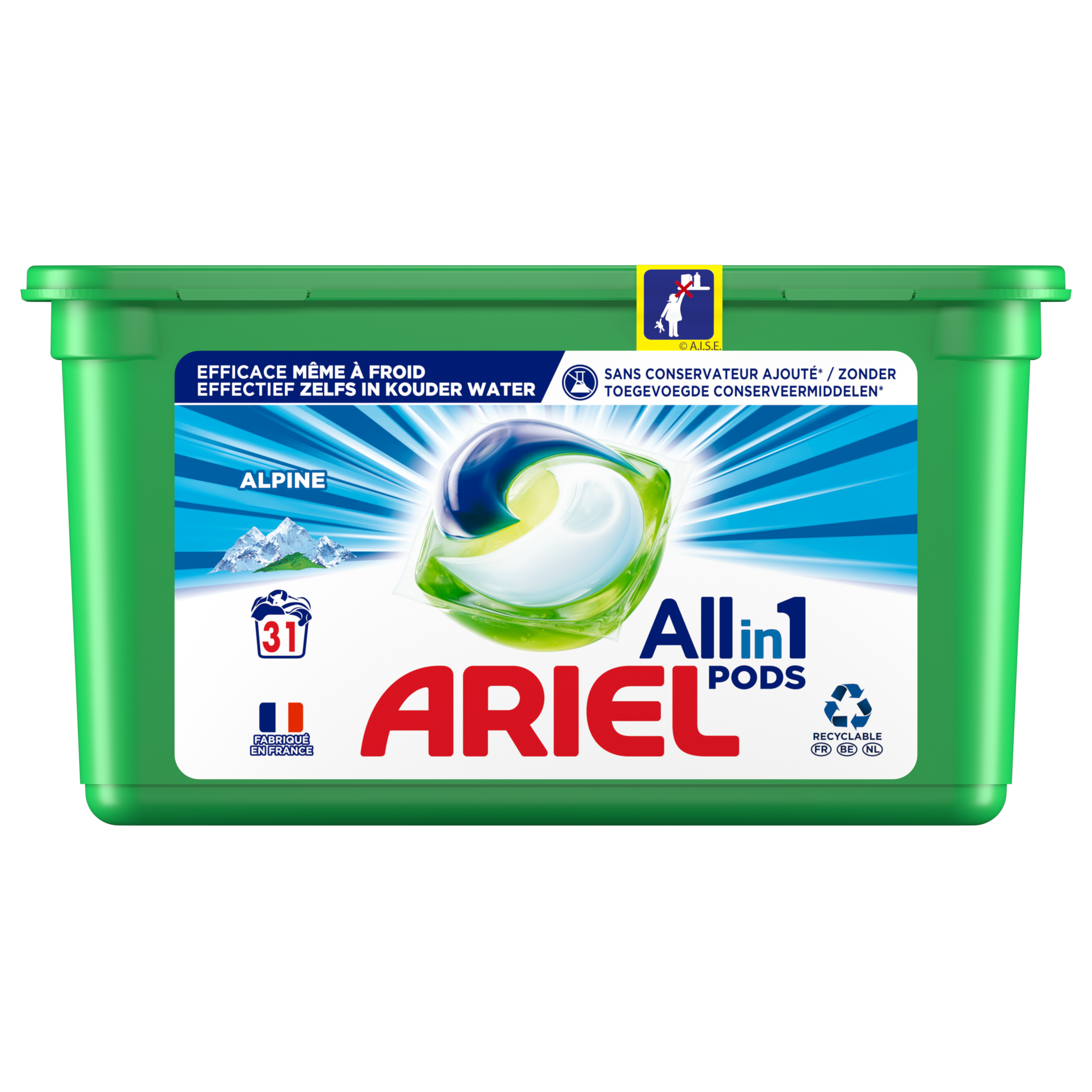 ARIEL Pods+ lessive capsules ultra détachant 27 capsules pas cher