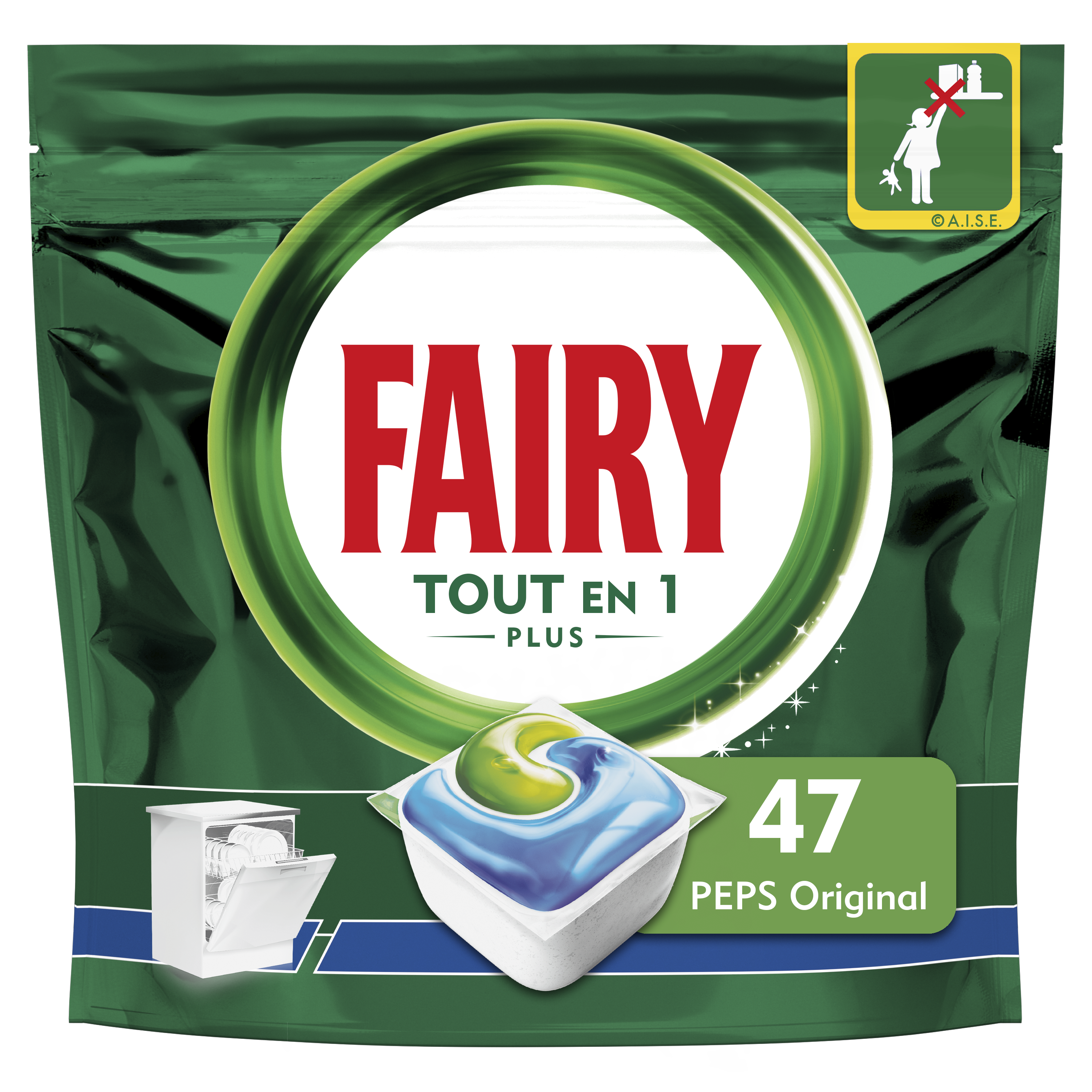 FAIRY Tablettes lave vaisselle tout en 1 47 tablettes pas cher 