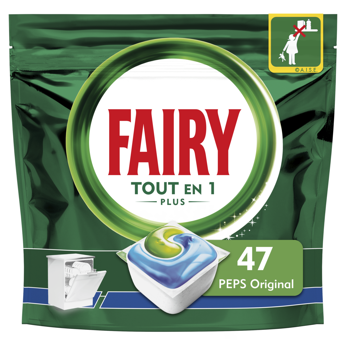 FAIRY PLATINIUM TOUT EN 1 47 DOSES REGULAR DEFIE LES TACHES 100% GRASSES