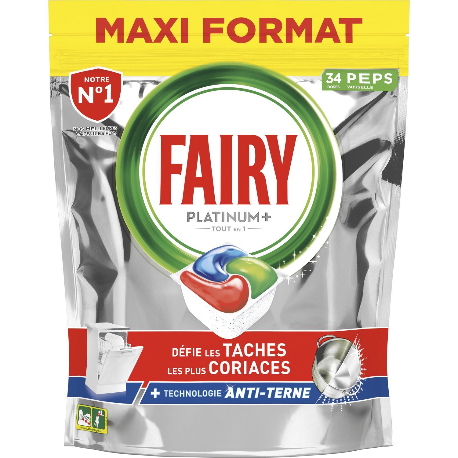 Fairy Platinum - Lot de 100 tablettes pour lave-vaisselle tout-en