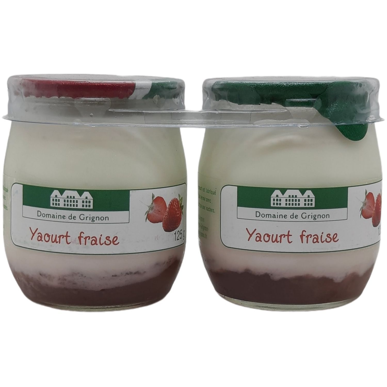 DOMAINE DE GRIGNON Yaourt à la fraise pot en verre 2x125g pas cher