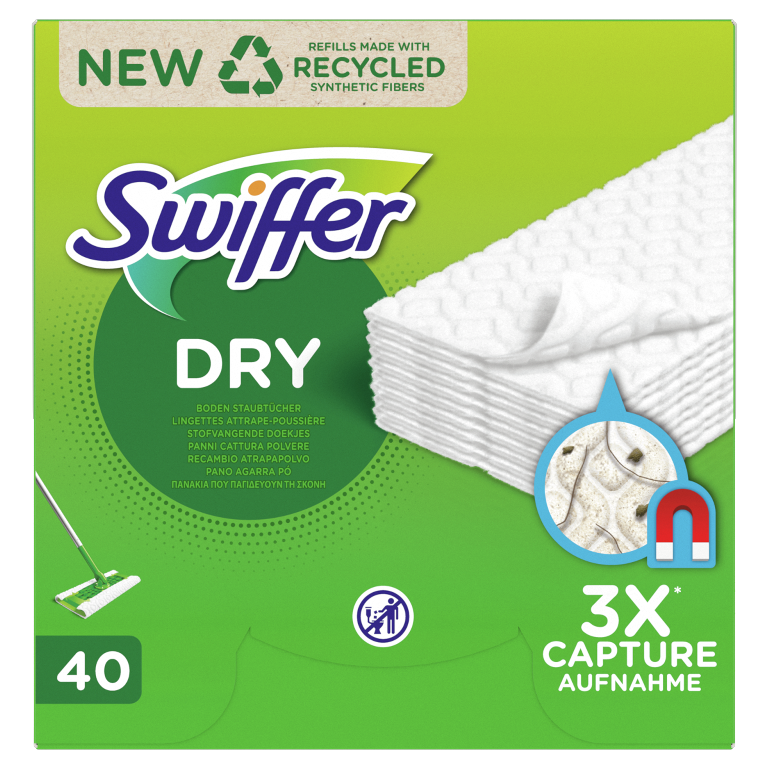 Swiffer Lingettes Sèches Attrape-Poussière X18 - Parfum Fébrèze - Lot De 2