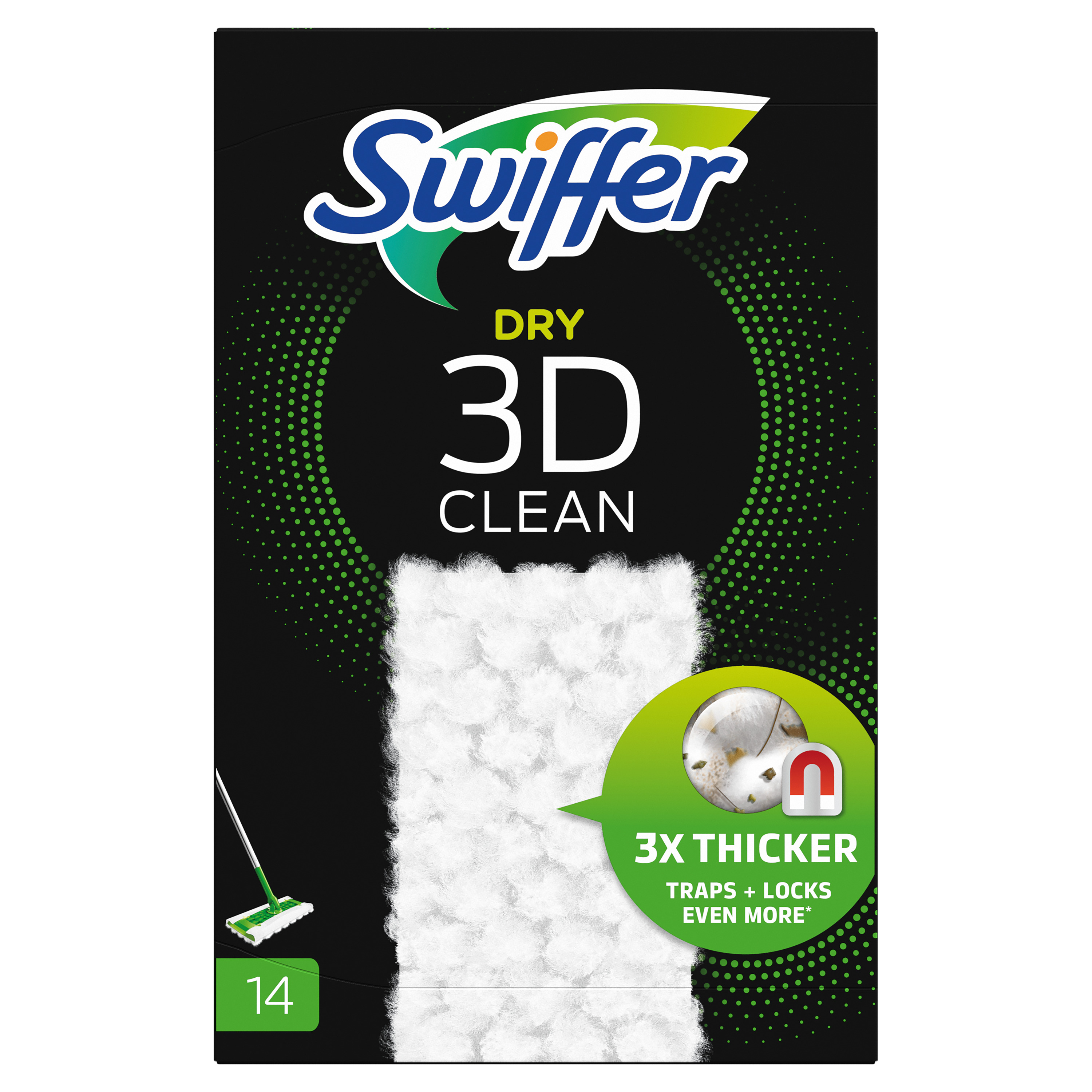 SWIFFER 3D Clean lingettes balai attrape poussière 14 lingettes pas cher 