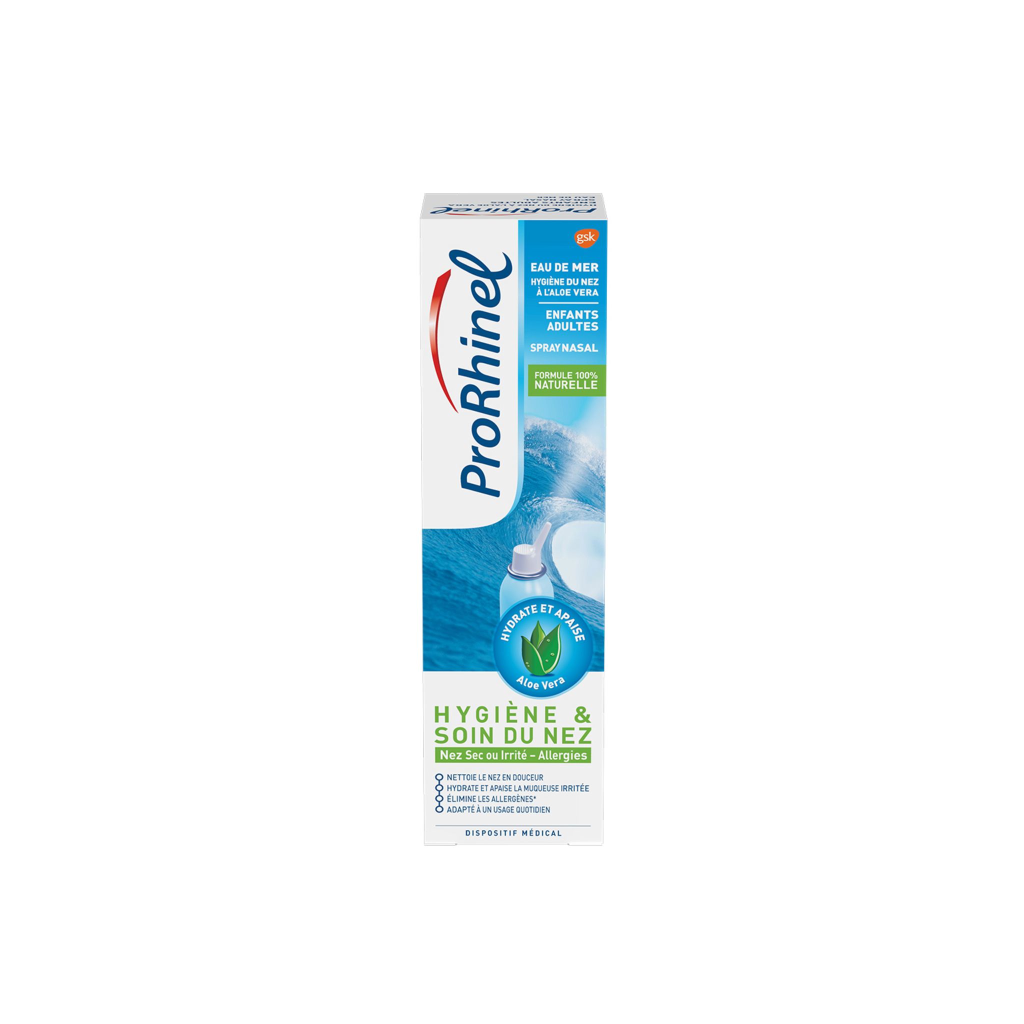 PRORHINEL Hygiène & soin du nez spray nasal à l'eau de mer enfants et  adultes 100ml pas cher 