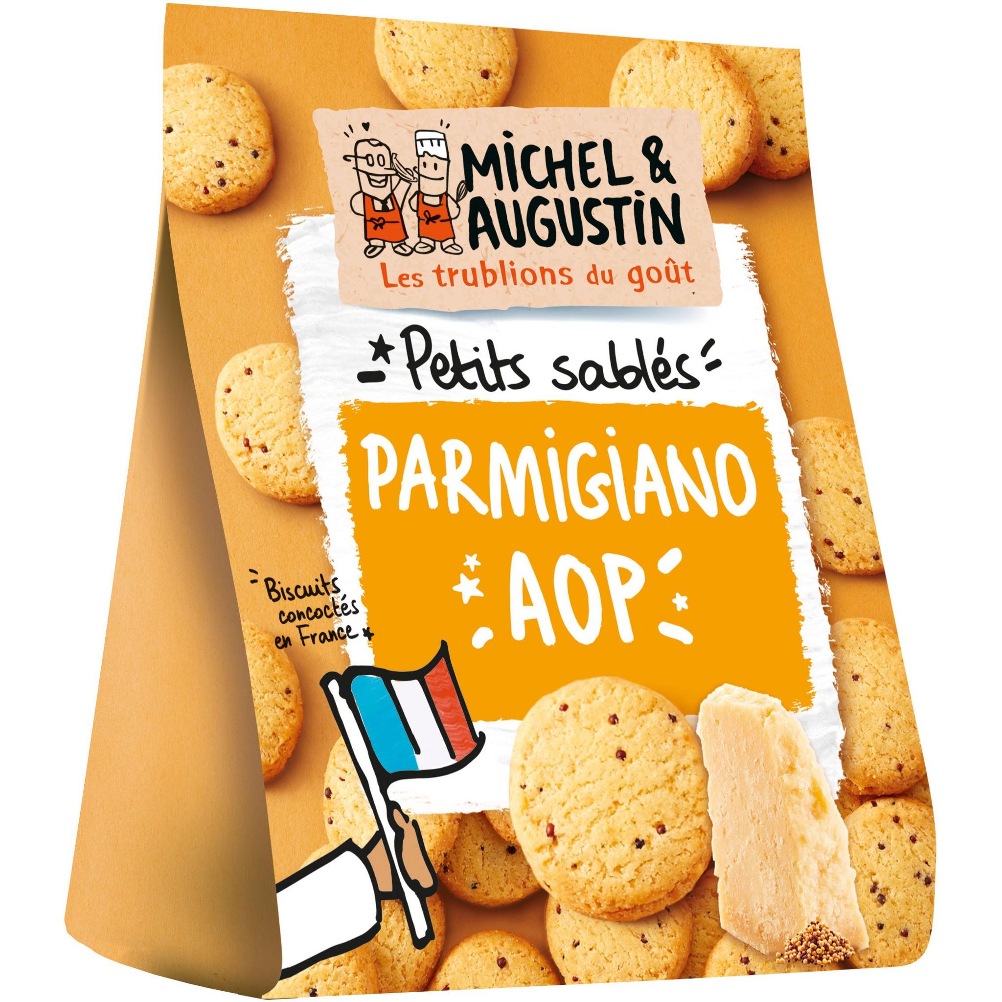 MICHEL ET AUGUSTIN Biscuits apéritifs crackers au Parmesan AOP 100g pas  cher 