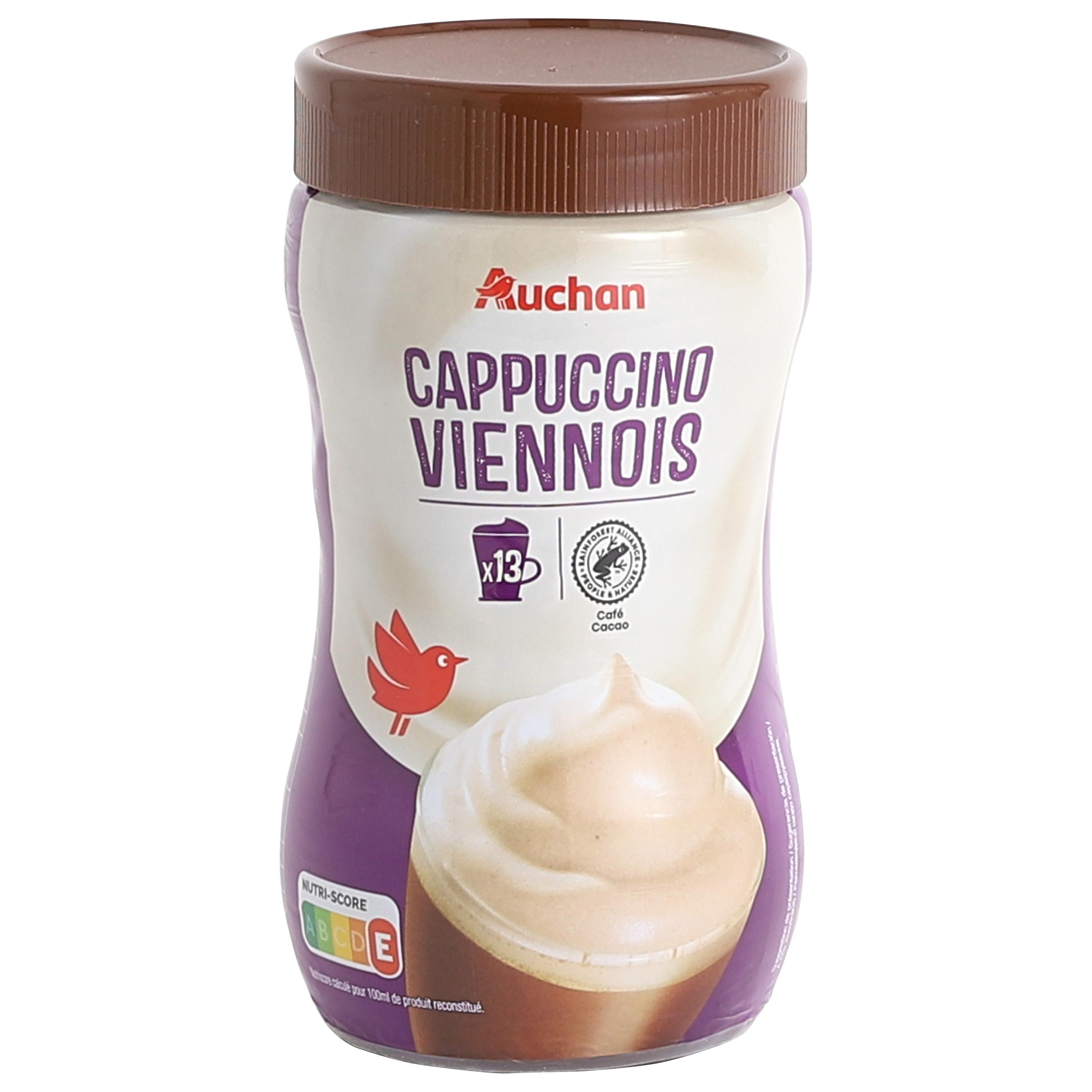 AUCHAN Café soluble cappuccino saveur noisette 250g pas cher 