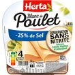 HERTA Blanc de poulet nature réduit en sel sans nitrite 4 tranches 140g