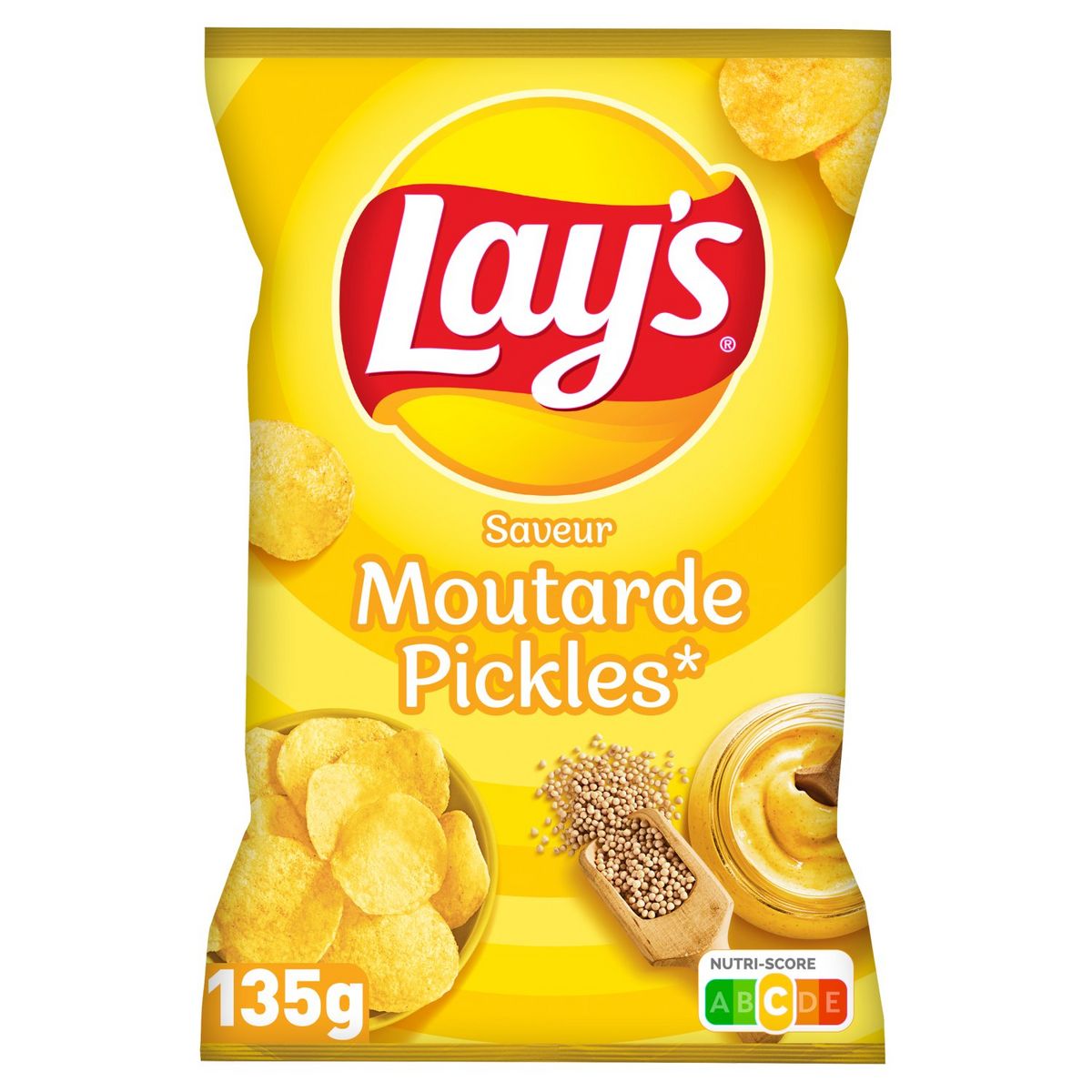 LAY'S Chips saveur moutarde Pickles 135g pas cher - Auchan.fr