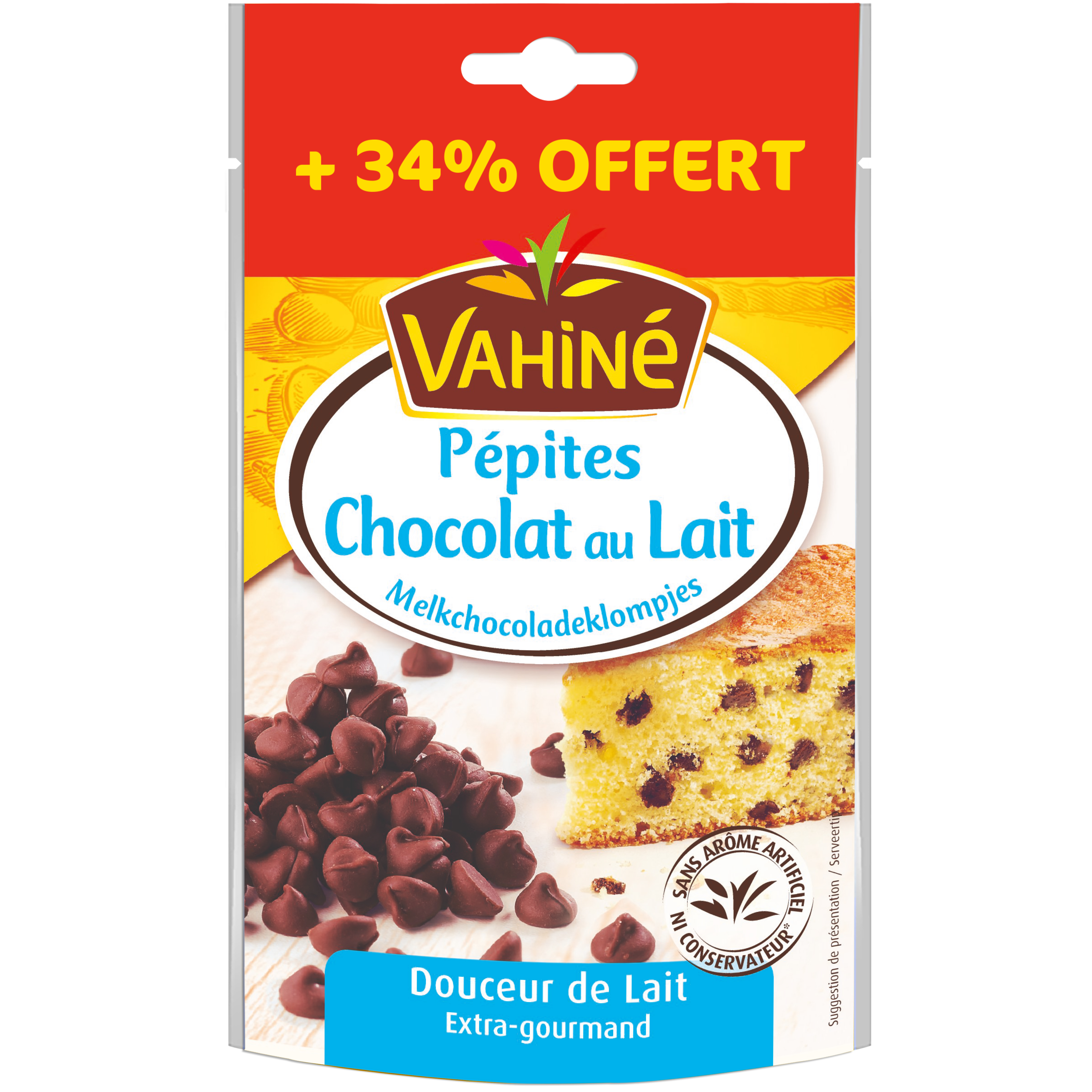 AUCHAN Pépites de chocolat blanc sachet refermable 100g pas cher