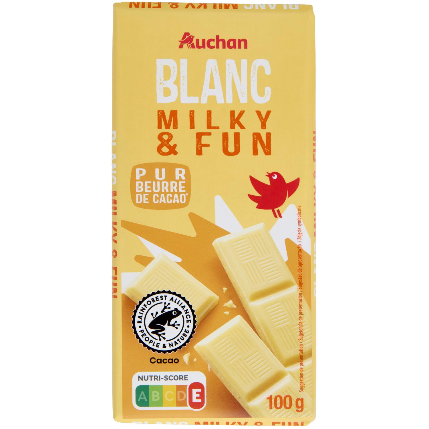 AUCHAN Tablette de chocolat dessert blanc 1 pièce 180g pas cher 