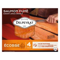 DELPEYRAT Le Saumon Fumé origine Ecosse 4 tranches 120g
