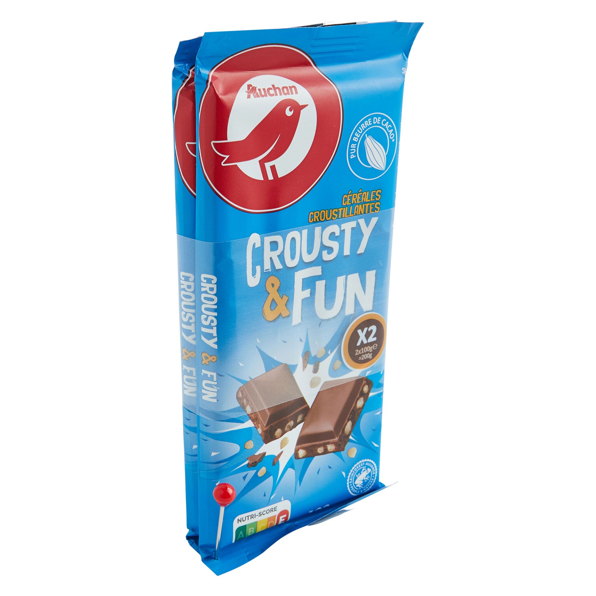 Crunch tablette de chocolat au lait 2x100g