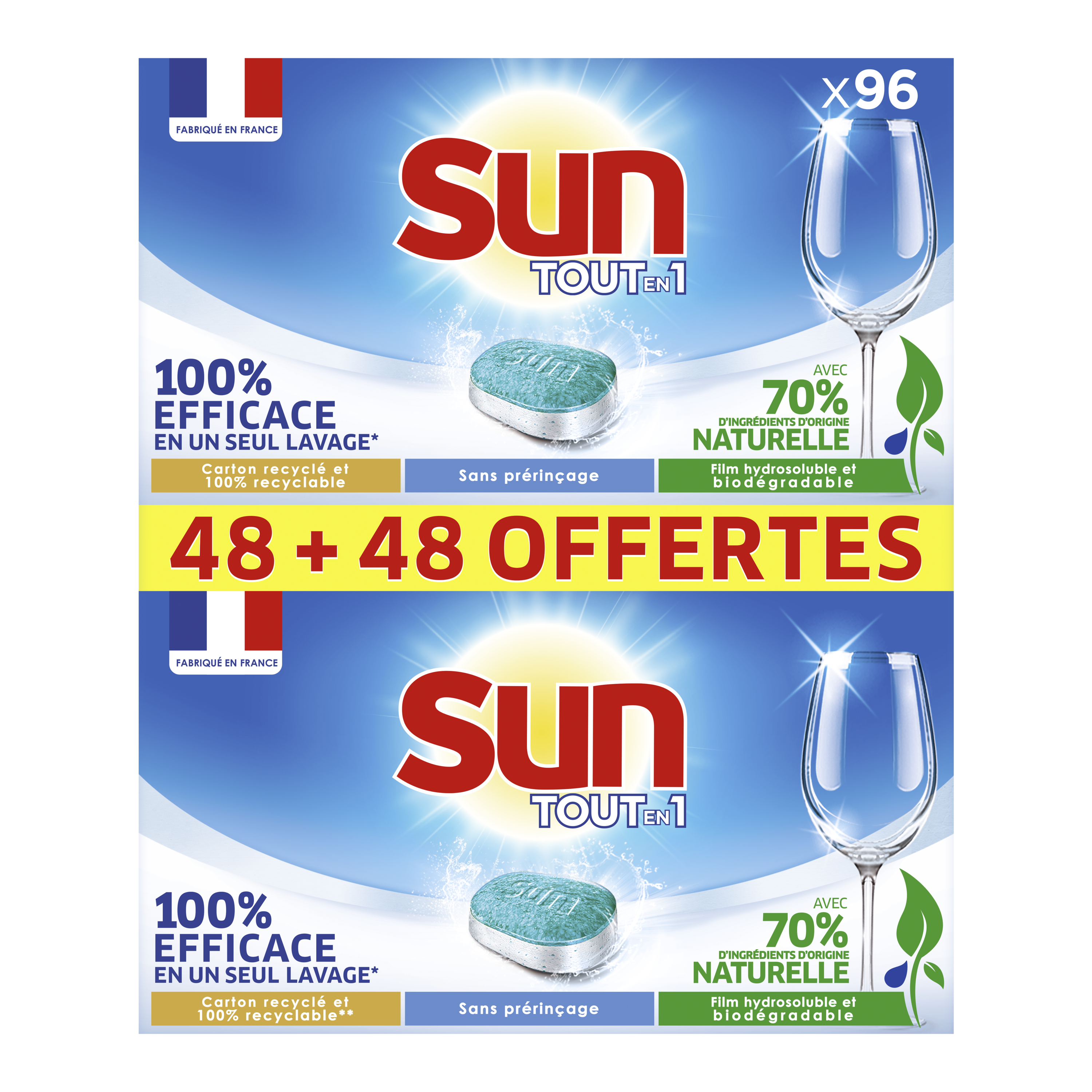 Sun tablettes lave-vaisselle - Tout en 1 - 60u.