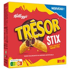 KELLOGG'S Trésor stix céréales fourrées chocolat noisettes 5x20.5g