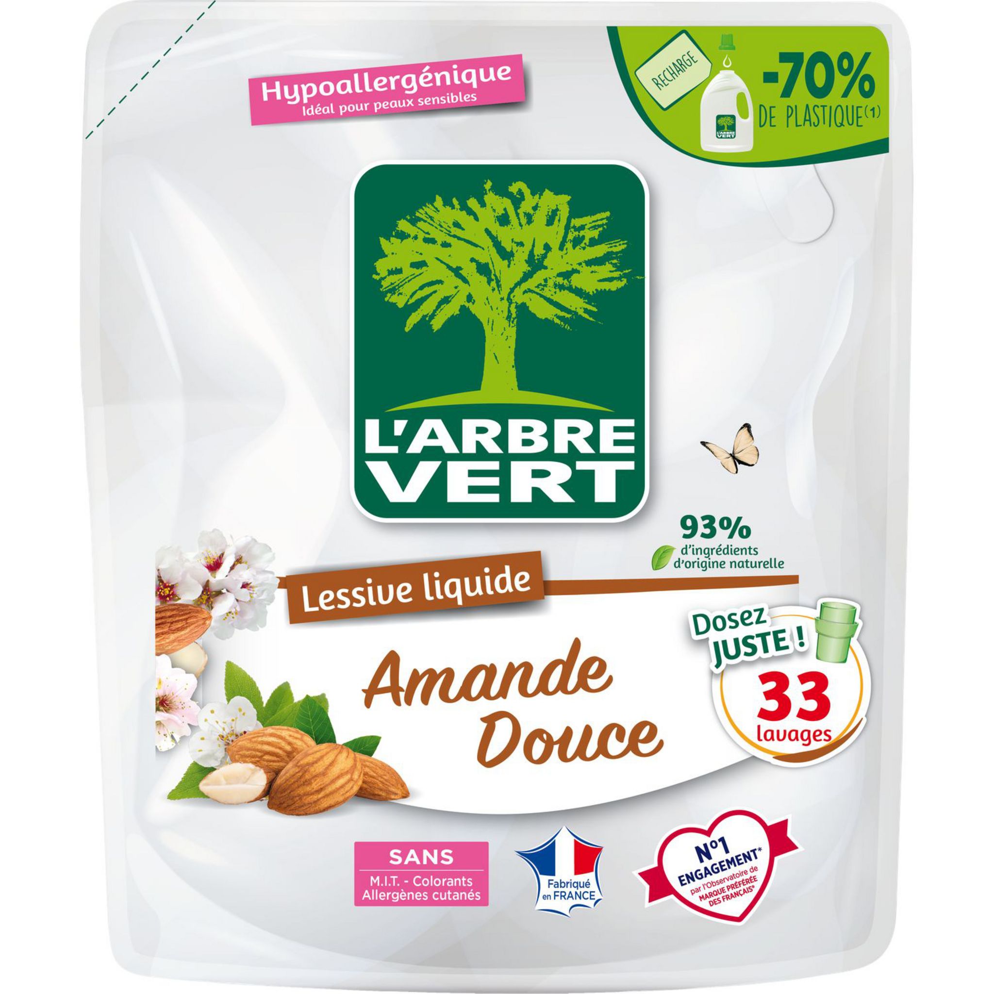 Lessive Liquide Hypoallergénique - Parfum Amande et Coing - 5 L - Action  Verte - Fourniresto