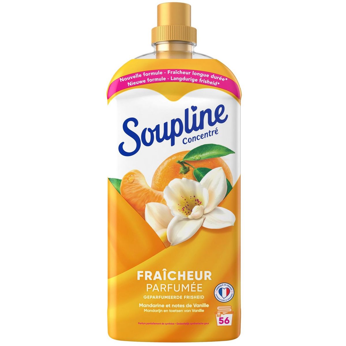 Grossiste Adoucissant concentré fraîcheur parfumée aux huiles essentielles,  52 lavages 1.2l - SOUPLINE