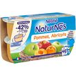 NESTLE Naturnes Petits pots dessert pommes abricots dès 6 mois 4x130g