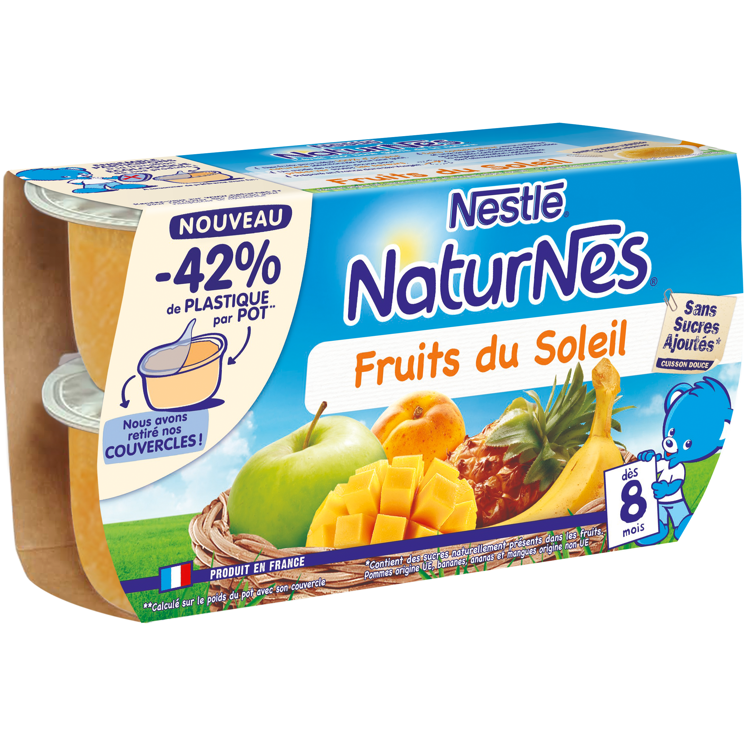 Nos petits pots bébé NaturNes aux fruits