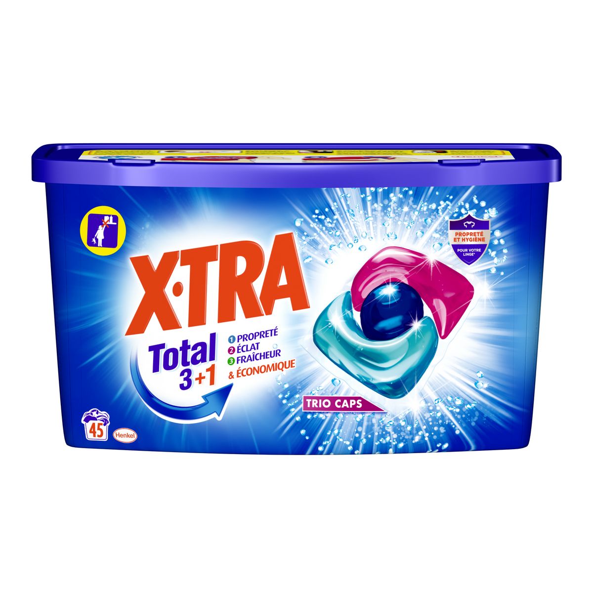X-TRA Total Lessive capsules 4 en 1