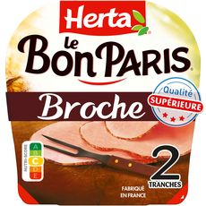 HERTA Le Bon Paris Jambon cuit à la broche 2 tranches 2 tranches - 70g