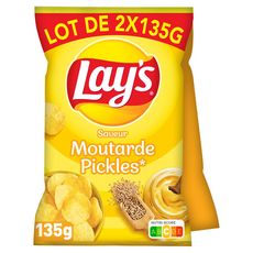 LAY'S Chips saveur moutarde Pickles lot de 2 2x135g